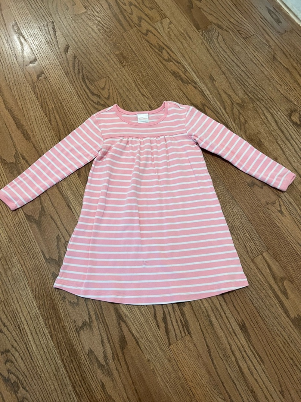 Hanna Andersson Pink & White Striped Long-Sleeve Knit Dress